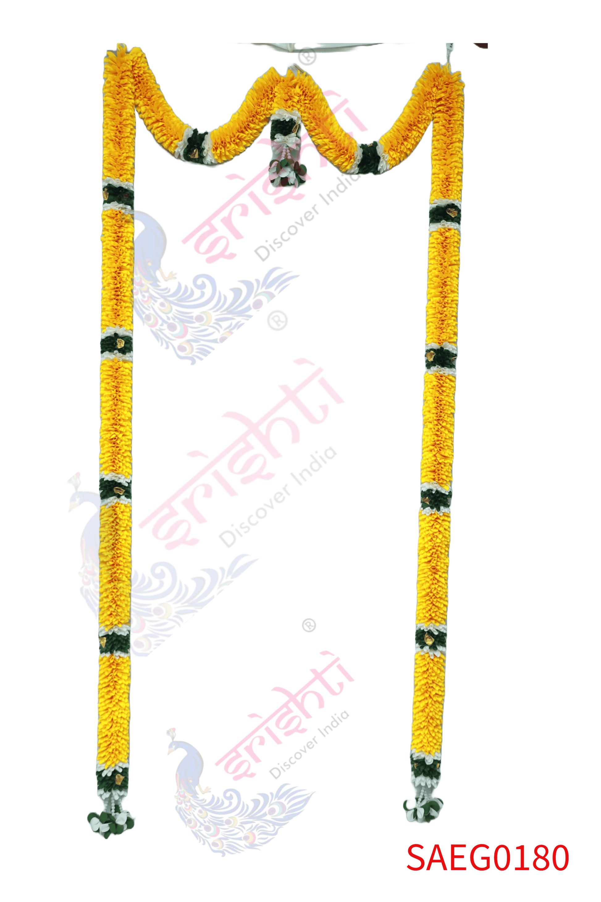 Artificial Entry Door Garland (Yellow with White and Green)-76 Inches