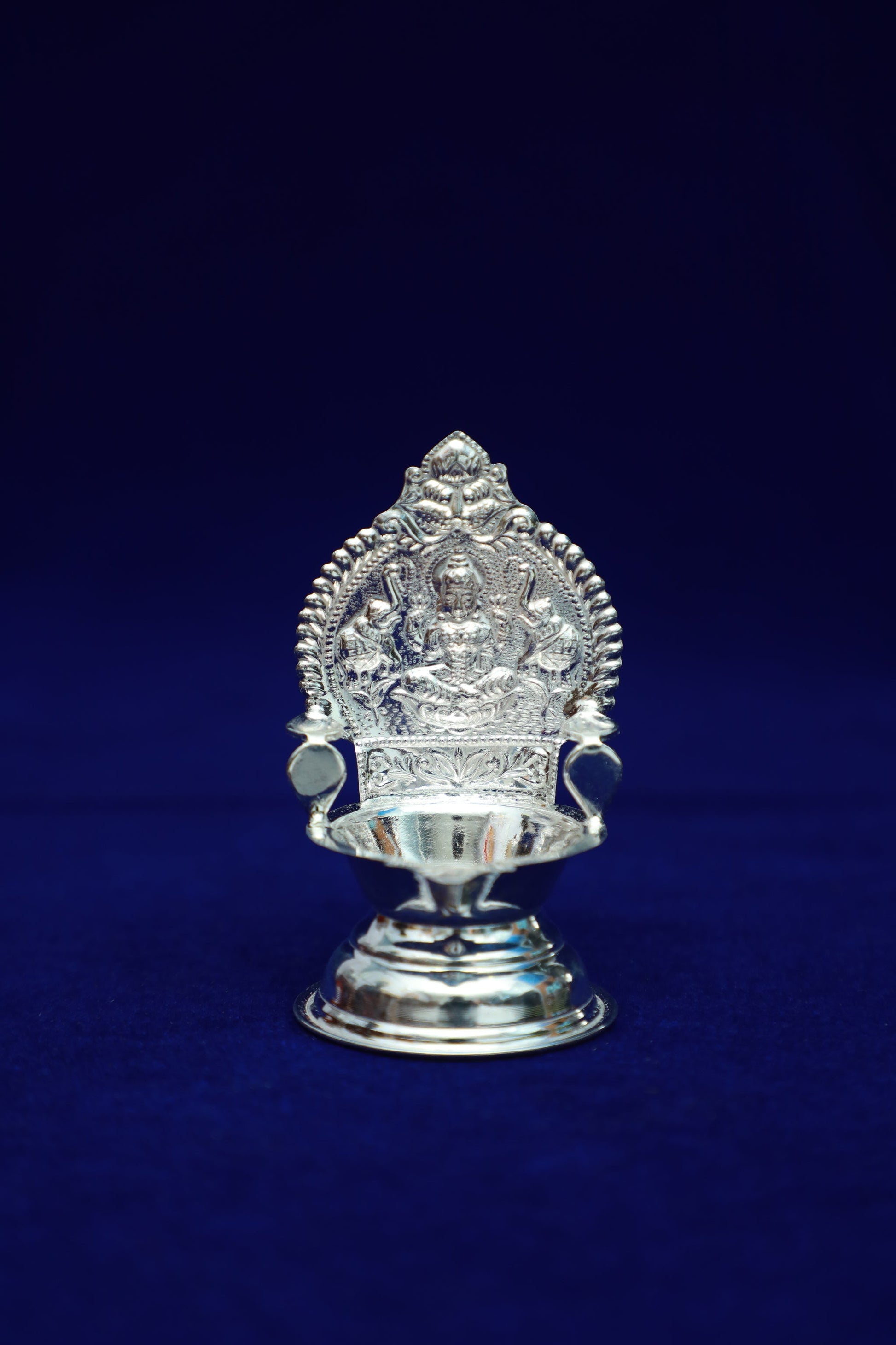 Pure Silver Kamakshi Diya Gajalakshmi Embossed-14 Grams