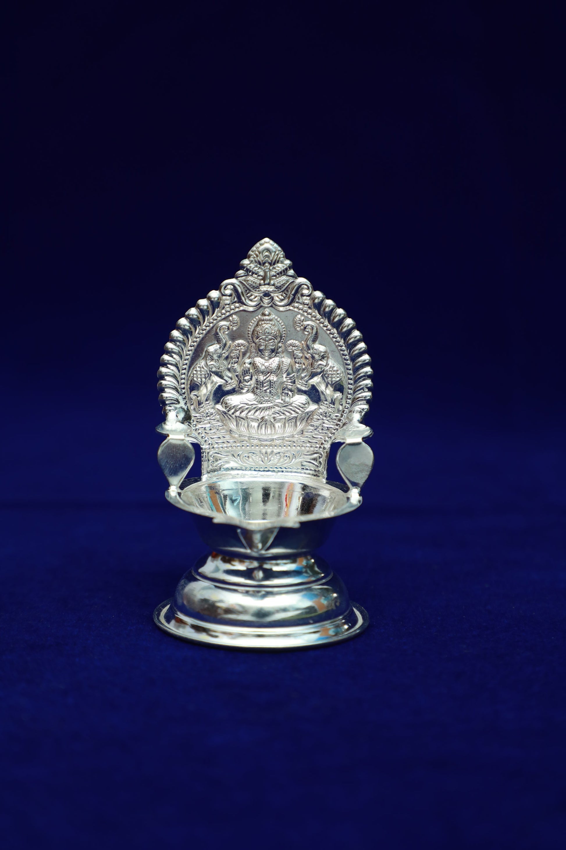 Pure Silver Kamakshi Diya Gajalakshmi Embossed-21 Grams