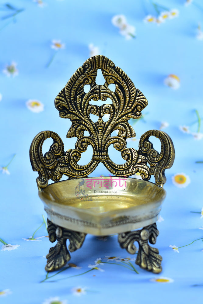 Brass Diya - Antique Finish-M02