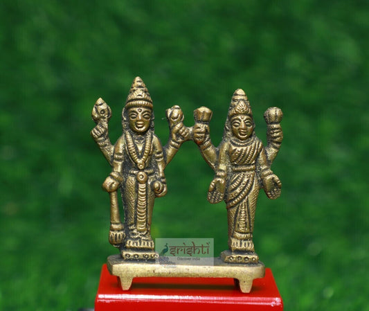 Brass Vishnu Lakshmi-2.5 Inches