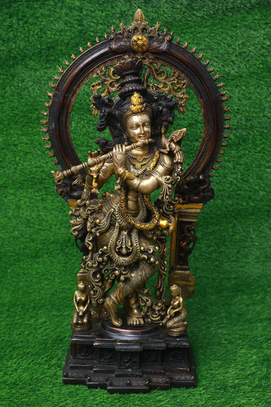 Brass Thiruvachi Krishnan(Antique Model)-31 Inches