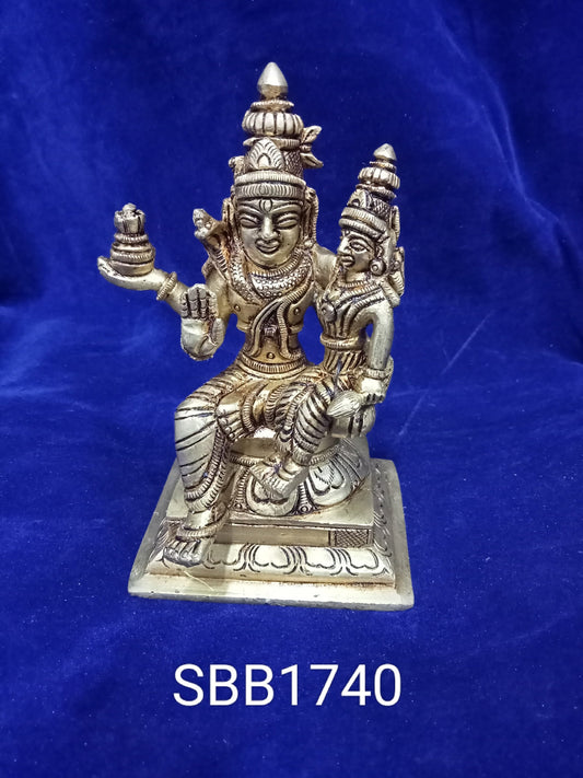 Brass Shivan Parvathy-5 Inches