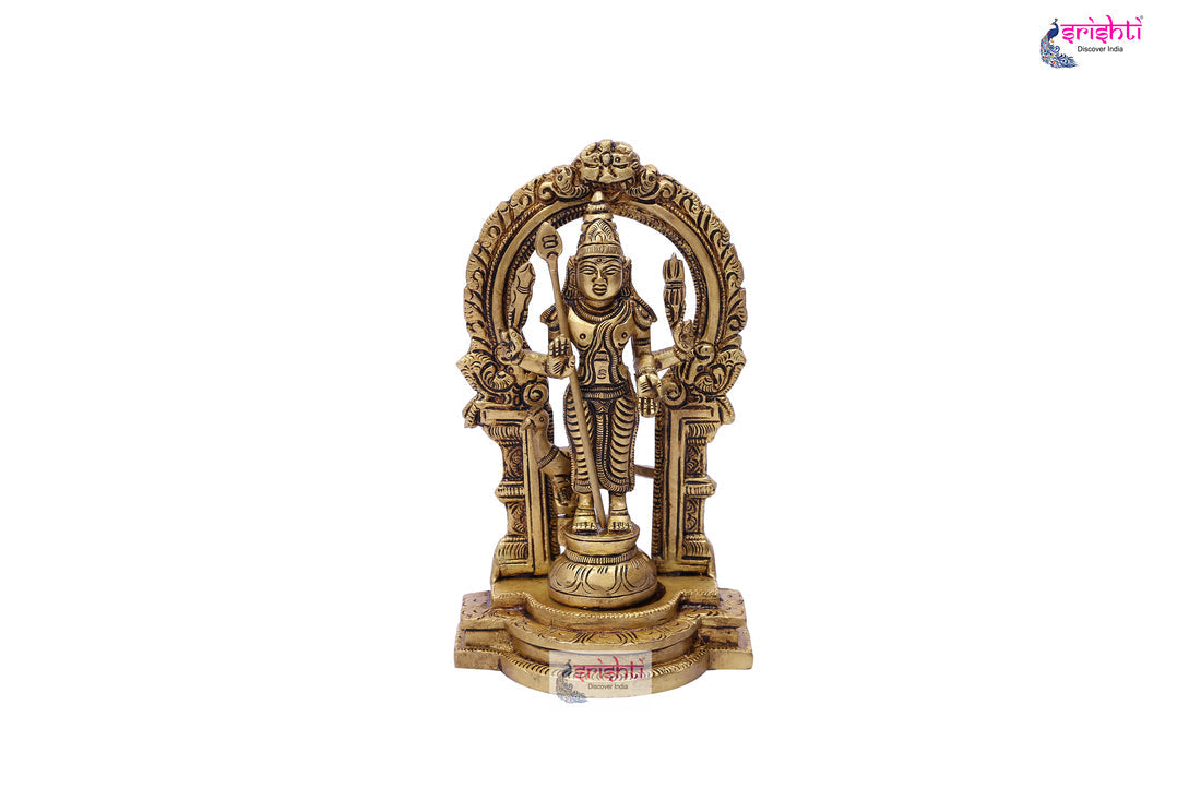 Brass Murugara with Arch - 7 Inches - M01