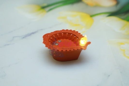 Electric Light Agal Diya Clay Color