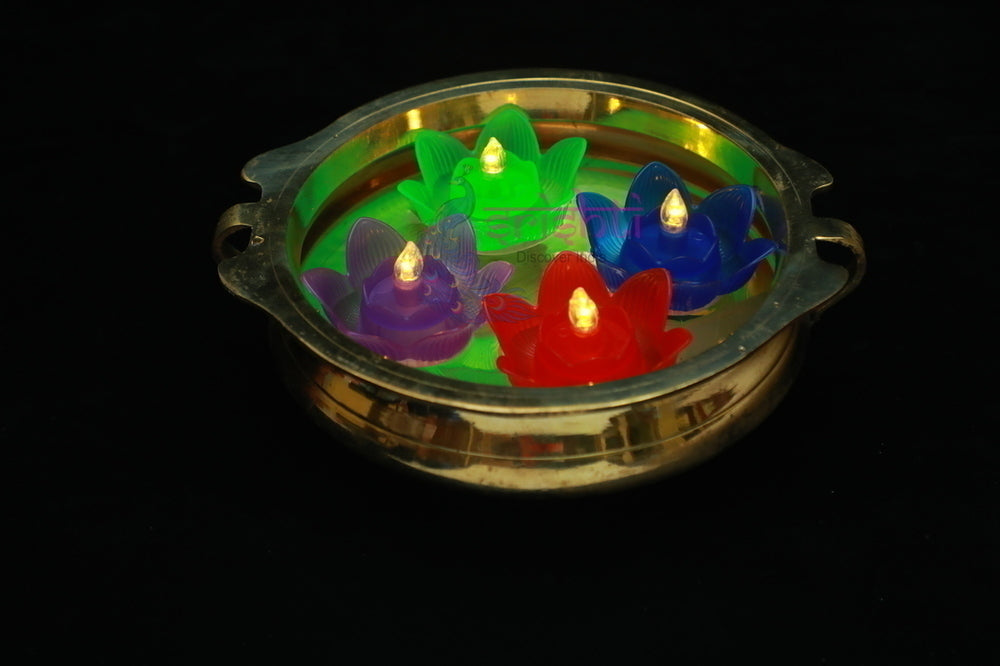 Assorted Color Electric Agal Diya (Lotus Model)