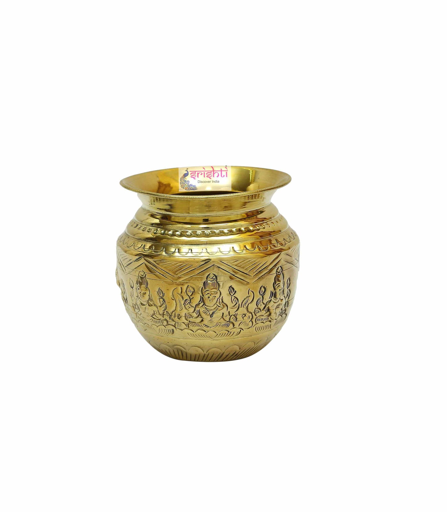 Brass Astalakshmi Kalash-4.5 Inches