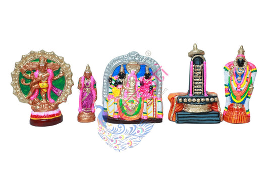 Panchalinga Sthalam Set-10 Inches - Paper Mache