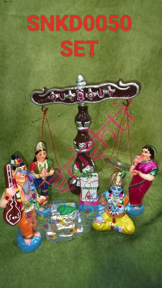 Krishna Thulabaram Set-9 Inches- Paper Mache