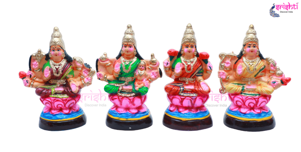 Ashtalakshmi Set 6 inch paper mache Golu Bommai / Golu Doll