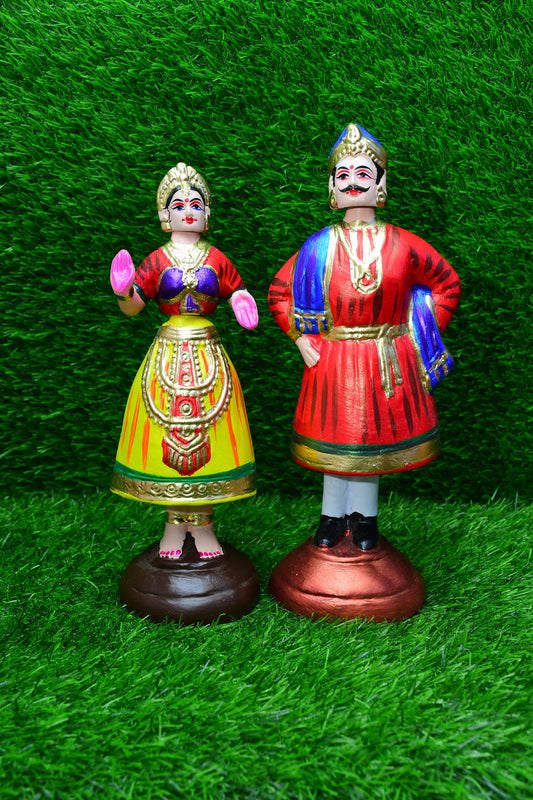 Raja Rani Dancing Doll Set (Assorted Color)-11.5 Inches