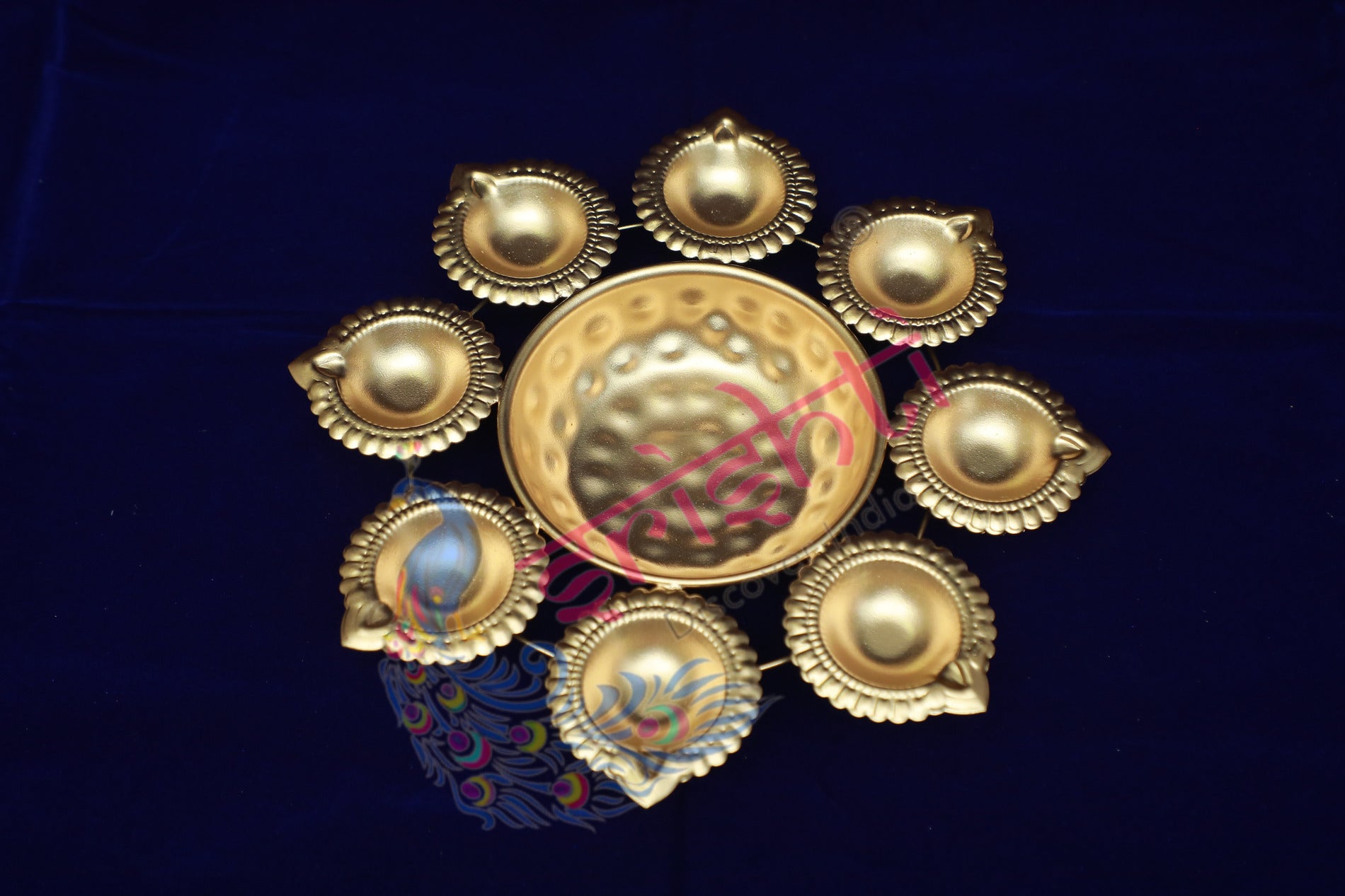 Metal Uruli with Diya-10.5 Inches