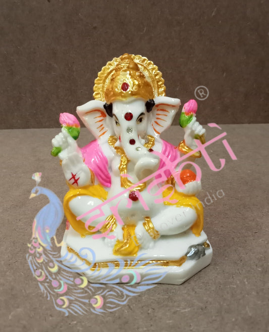 Marble Ganesha-M01-4 Inches