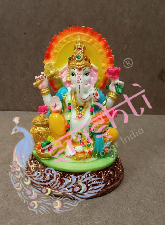 Marble Ganesha-M01-6 Inches