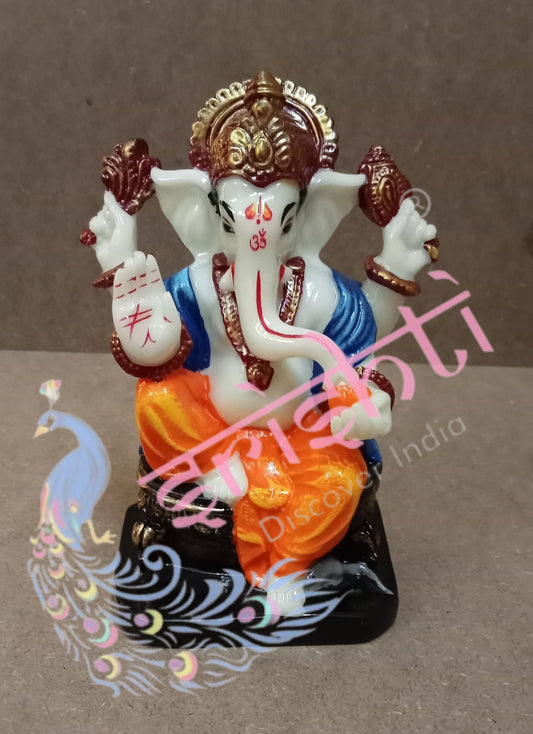 Marble Ganesha-M01-6 Inches