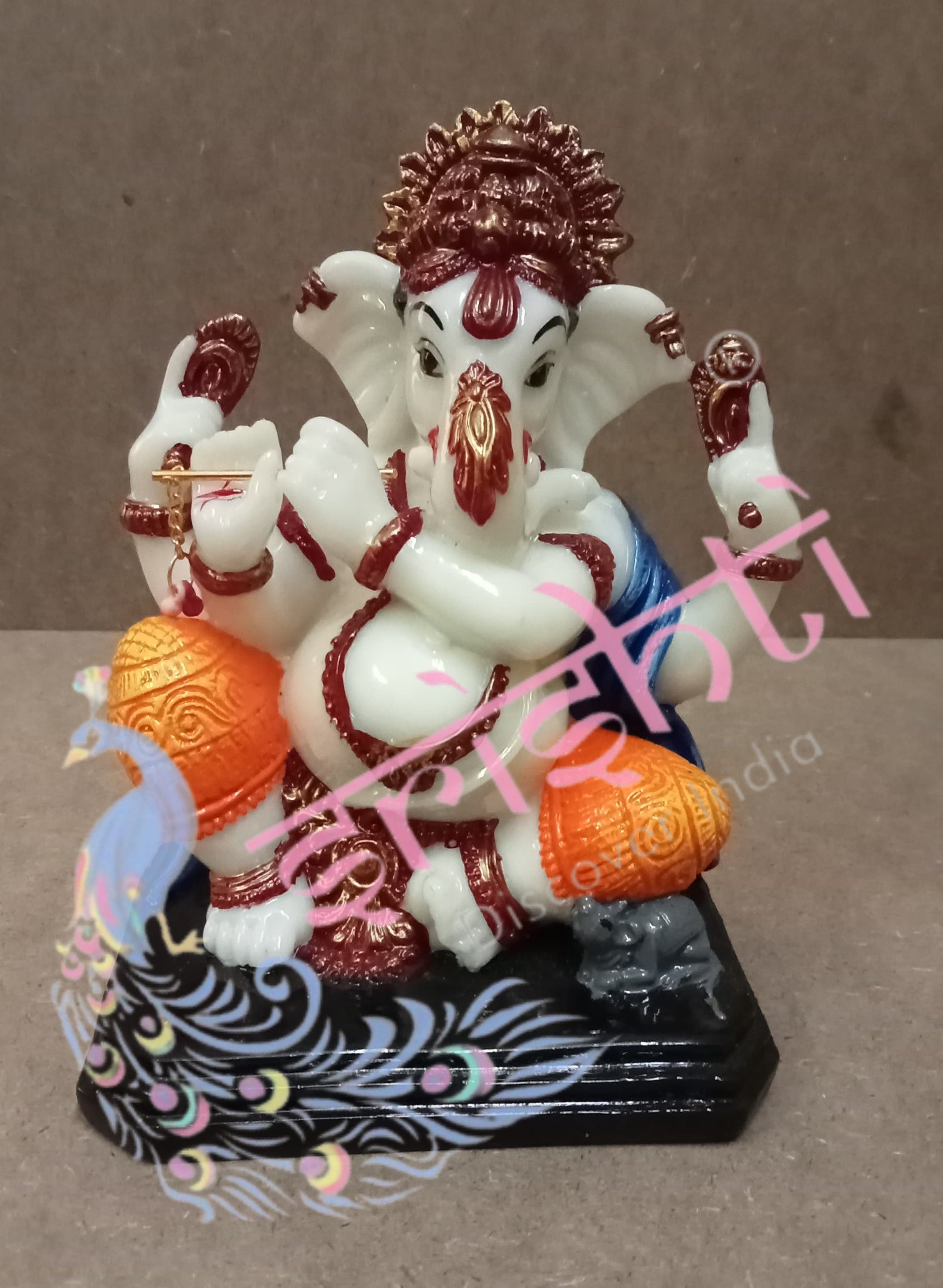 Marble Ganesha-M04-6 Inches