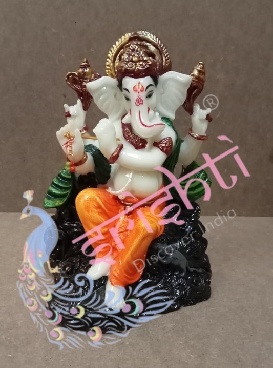 Marble Ganesha-7.5 Inches