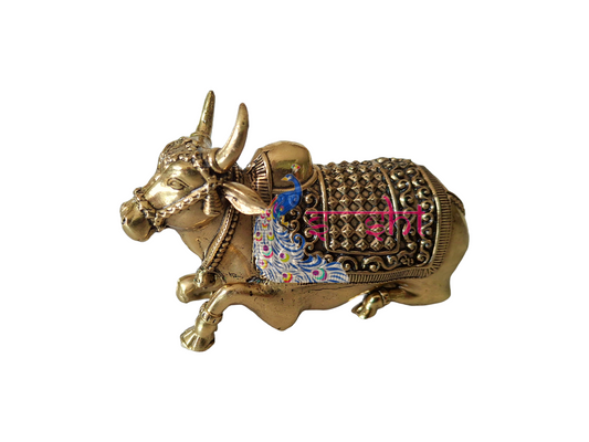 Premium Brass Nandhi ling Set-4 Inches