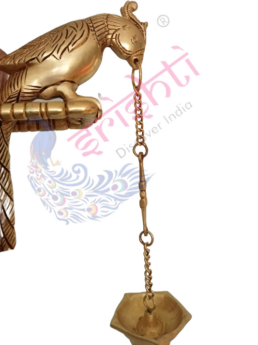 Parrot diya with bell - 12.5 Inches