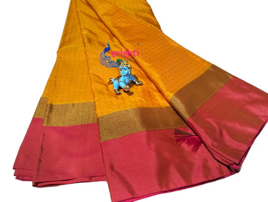 Soft Silk - contrast plain border Saree-M55