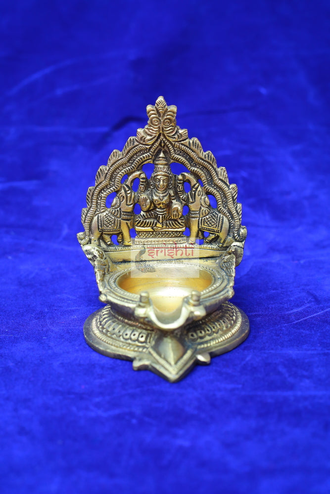 Brass Gajalakshmi Diya-4 Inches