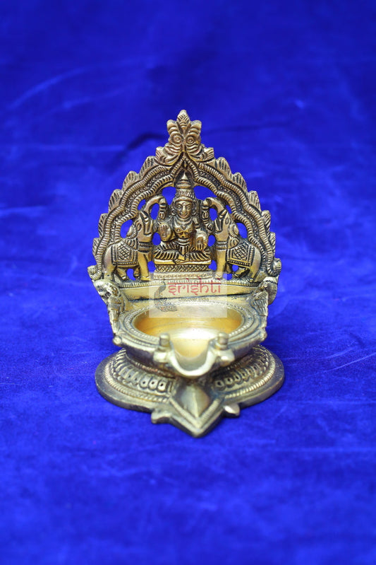 Brass Gajalakshmi Diya-4 Inches