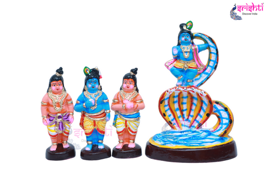 Krishnan Leela Set - Paper mache Goll Doll Bommai