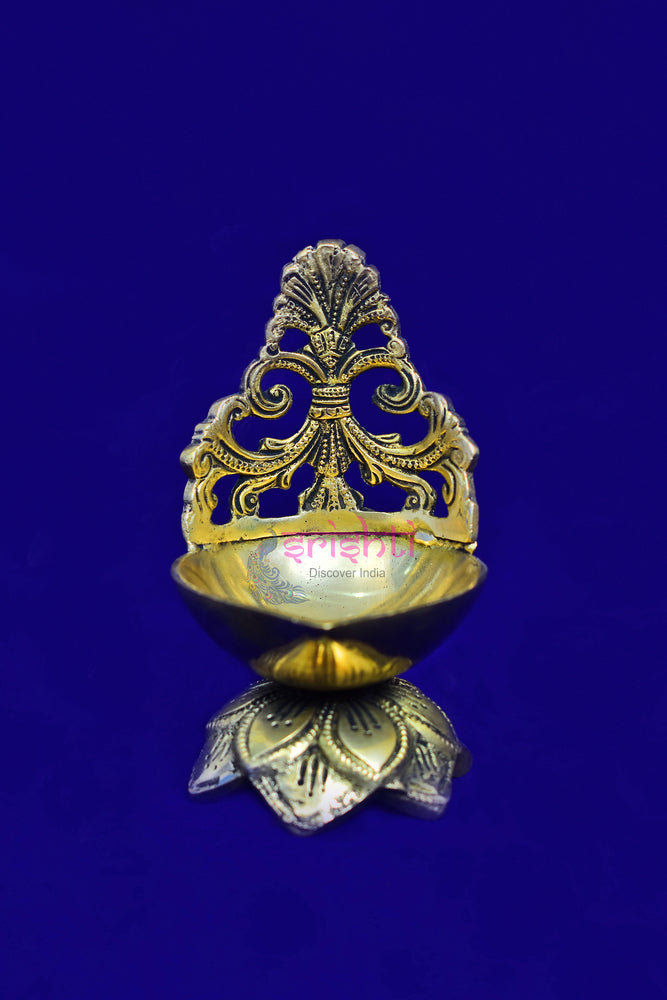 Brass Flower Desginer Diya