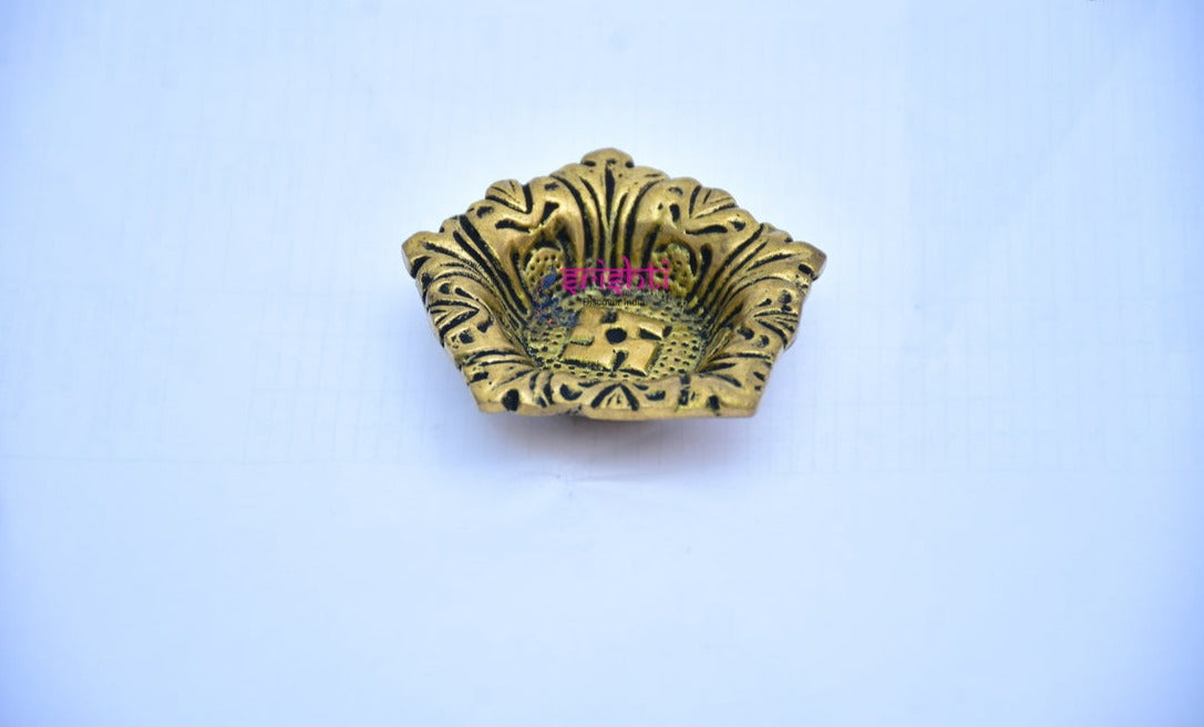 Antique Finish -Fine Craft- Sturdy Brass Agal Diya-M03