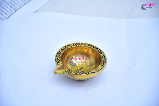 Antique Finish -Fine Craft- Sturdy Brass Agal Diya-M06