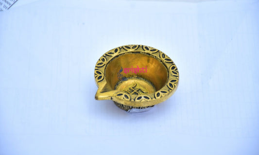 Antique Finish -Fine Craft- Sturdy Brass Agal Diya-M07