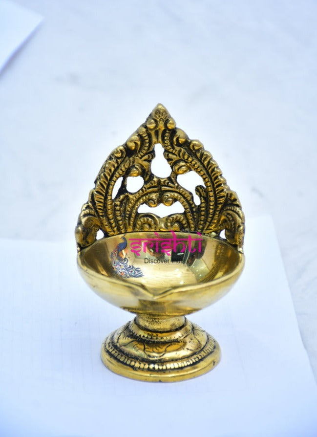 Antique Finish -Fine Craft- Sturdy Brass Diya-10 CM