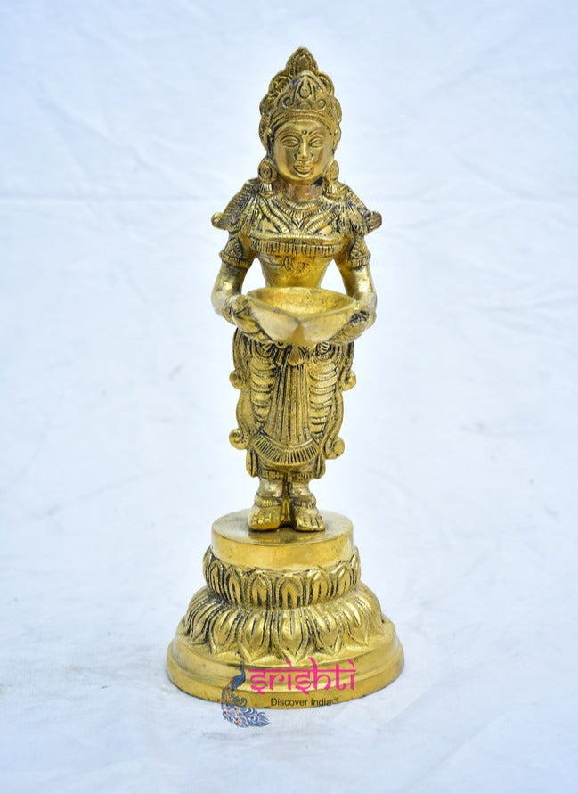 Brass Lady Deep Diya-25 CM (Weight: 2 Kg )