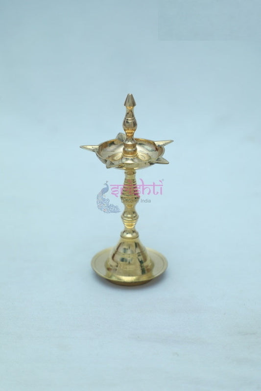 Brass Keral Five Face Diya-M04