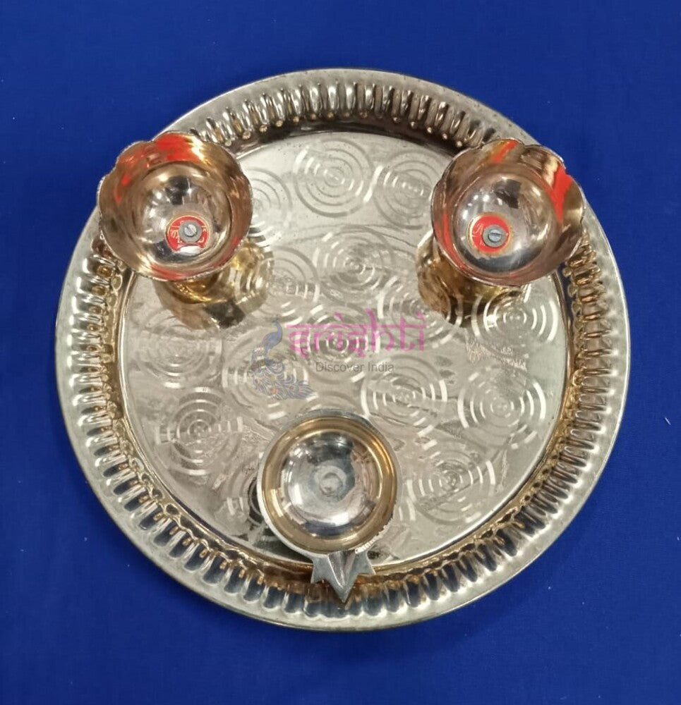 Brass Plate with 3 Cup