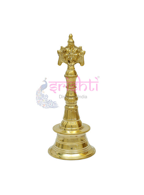 Srishti Special Brass Shankh Chakra Pooja Bell 10 Inches