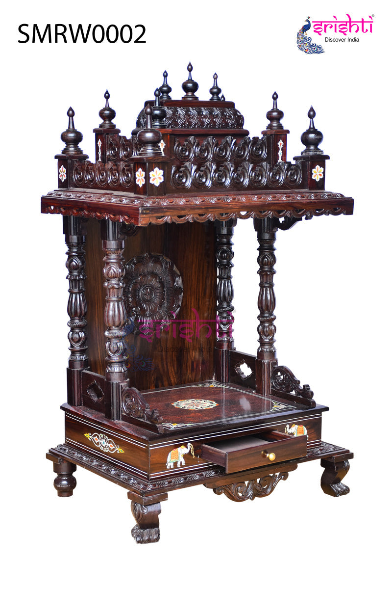 Wooden Pooja Mandir Isha Collections-4 Ft-I01