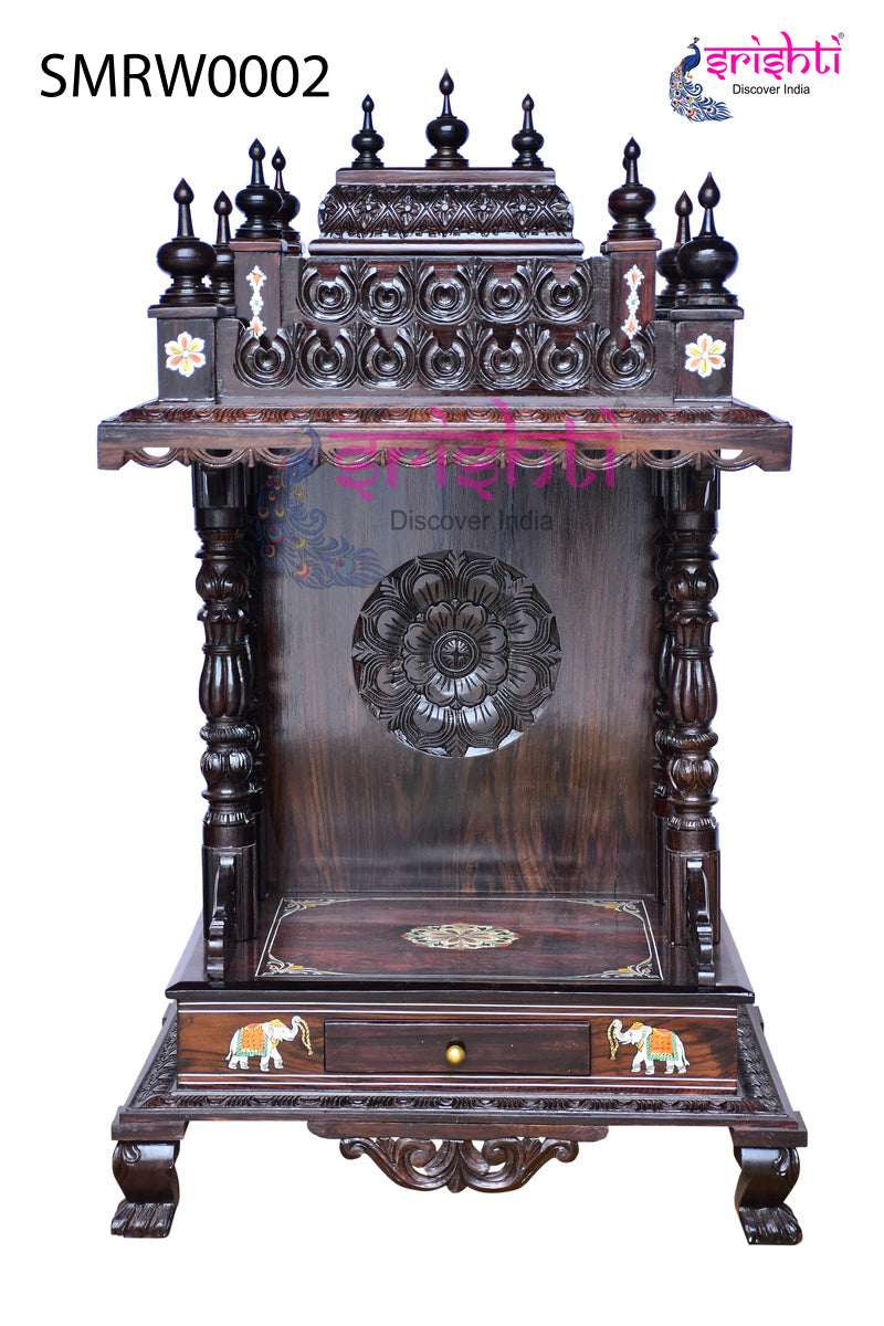 Wooden Pooja Mandir Isha Collections-4 Ft-I01