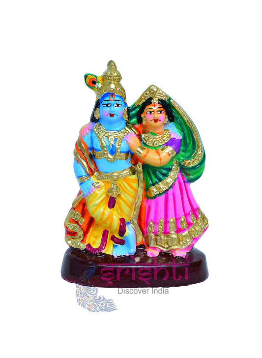 Radha Krishna Pair - Paper Mache  Height:21.5 CM